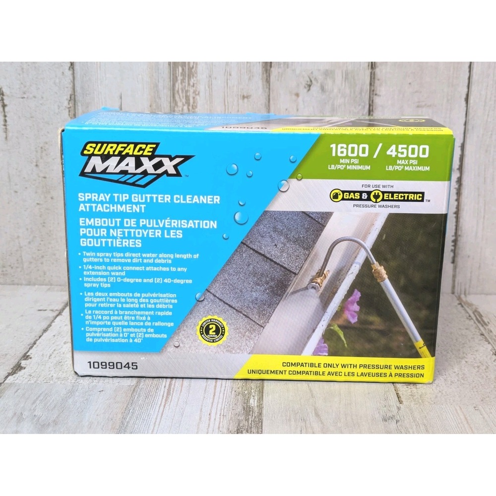 Surface Maxx Spray Tip‎ Gutter Cleaner Attachment Pressure Washer Compatible